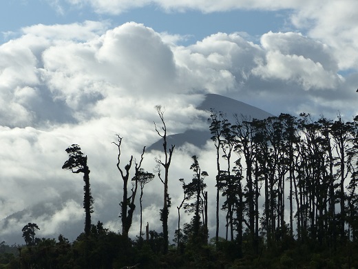 Clouds cling to Mount Aspiring National Park as seen from Okuru, Nov 2015